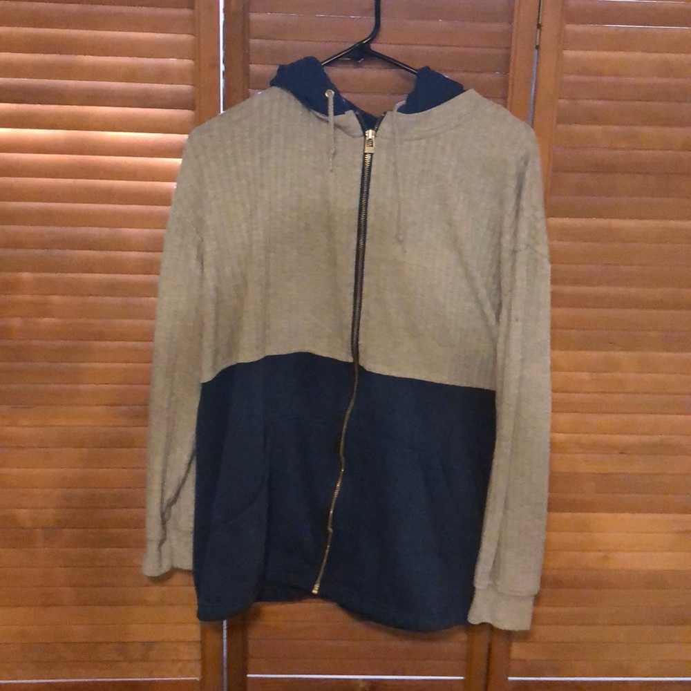 Blue and grey sweater